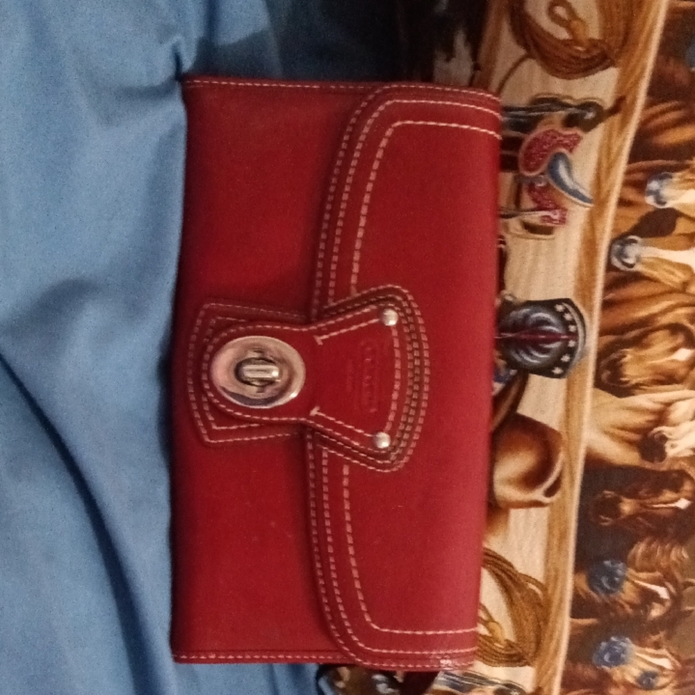 Coach Red Leather Wallet